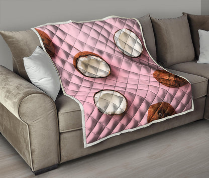 Pink Coconut Pattern Print Quilt