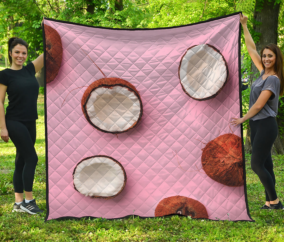 Pink Coconut Pattern Print Quilt