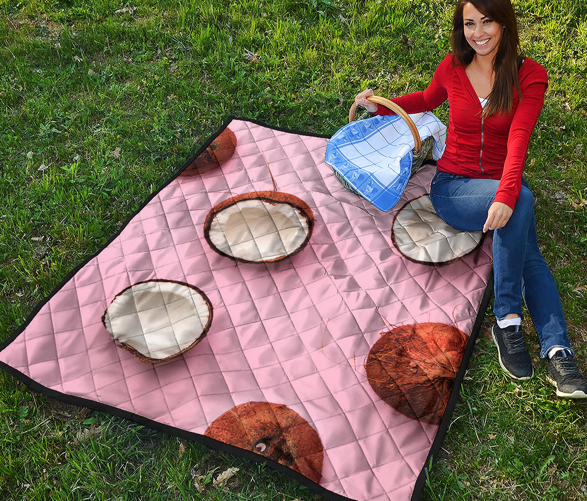 Pink Coconut Pattern Print Quilt