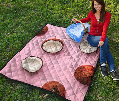 Pink Coconut Pattern Print Quilt