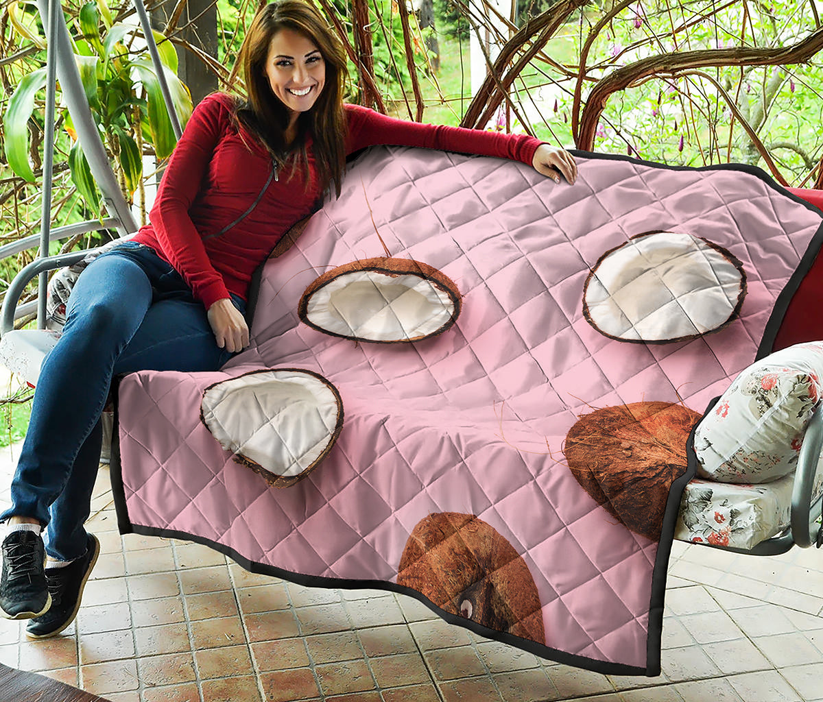 Pink Coconut Pattern Print Quilt