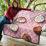 Pink Coconut Pattern Print Quilt