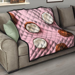 Pink Coconut Pattern Print Quilt