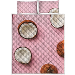 Pink Coconut Pattern Print Quilt Bed Set