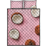 Pink Coconut Pattern Print Quilt Bed Set