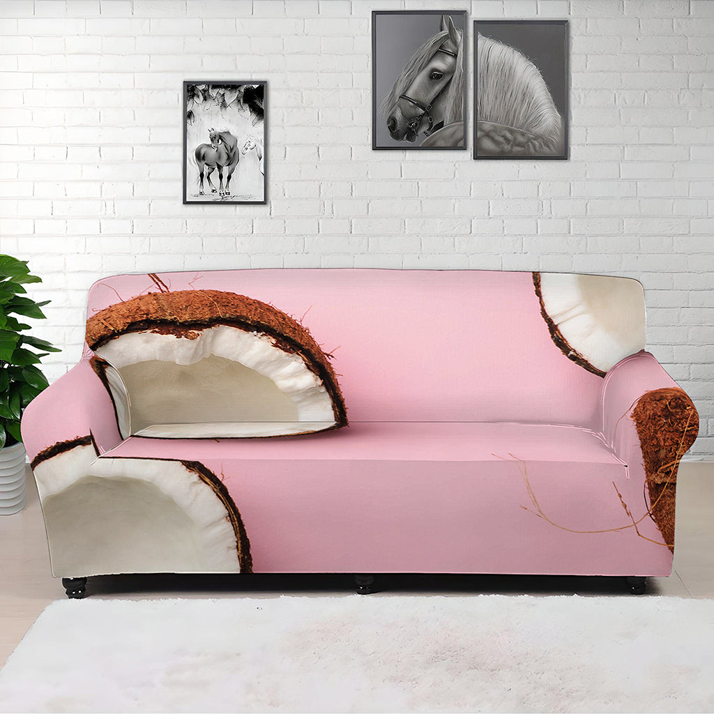 Pink Coconut Pattern Print Sofa Cover