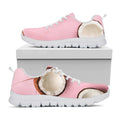 Pink Coconut Pattern Print White Running Shoes