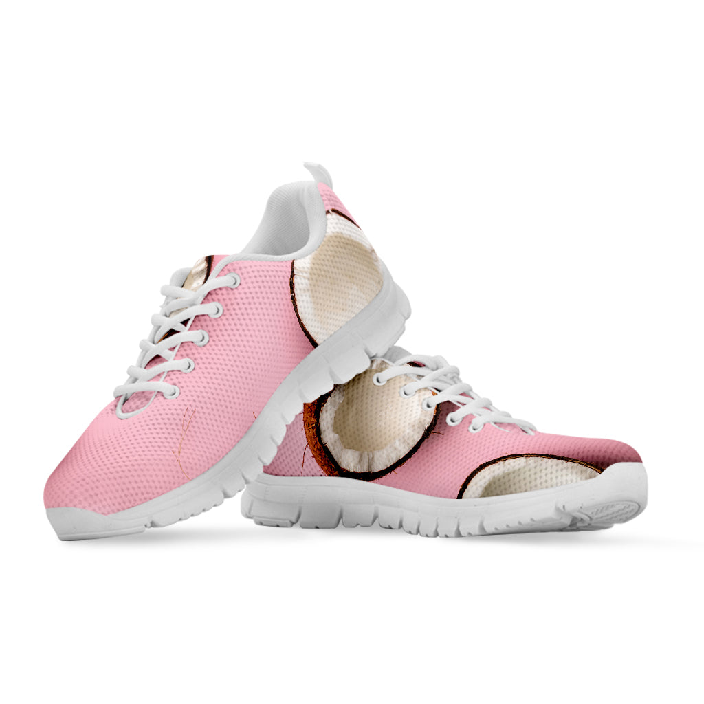 Pink Coconut Pattern Print White Sneakers