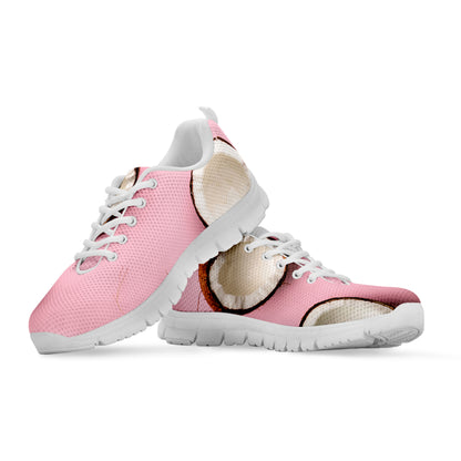 Pink Coconut Pattern Print White Sneakers