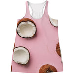 Pink Coconut Pattern Print Women's Racerback Tank Top