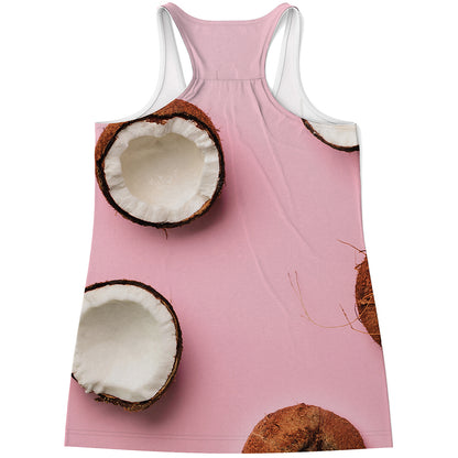 Pink Coconut Pattern Print Women's Racerback Tank Top