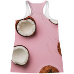 Pink Coconut Pattern Print Women's Racerback Tank Top