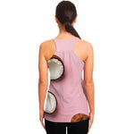 Pink Coconut Pattern Print Women's Racerback Tank Top