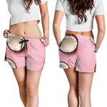 Pink Coconut Pattern Print Women's Shorts