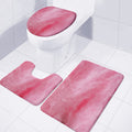 Pink Cotton Candy Print 3 Piece Bath Mat Set