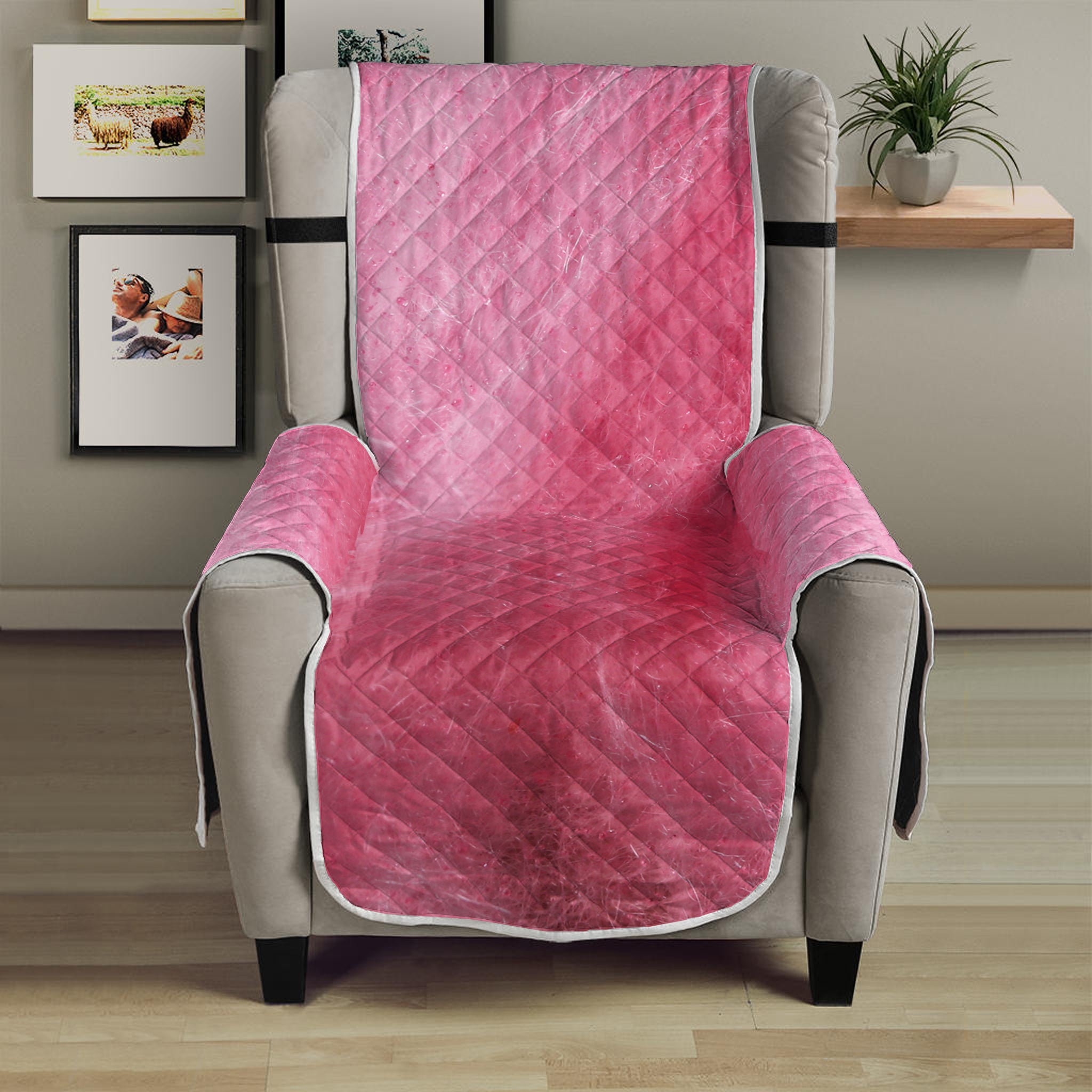 Pink Cotton Candy Print Armchair Protector