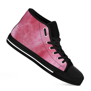 Pink Cotton Candy Print Black High Top Shoes