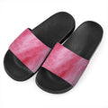 Pink Cotton Candy Print Black Slide Sandals