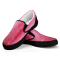 Pink Cotton Candy Print Black Slip On Sneakers