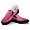 Pink Cotton Candy Print Black Slip On Shoes