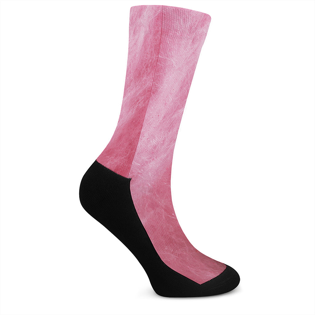 Pink Cotton Candy Print Crew Socks