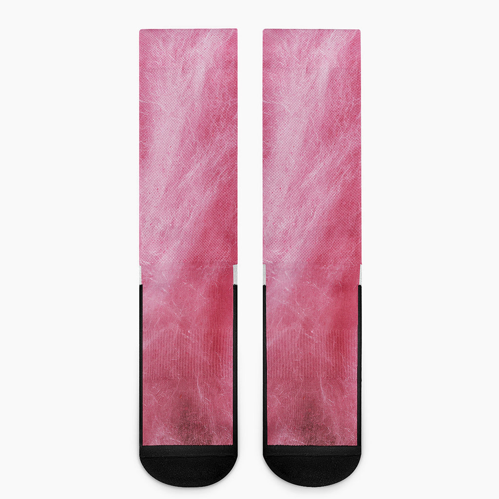 Pink Cotton Candy Print Crew Socks