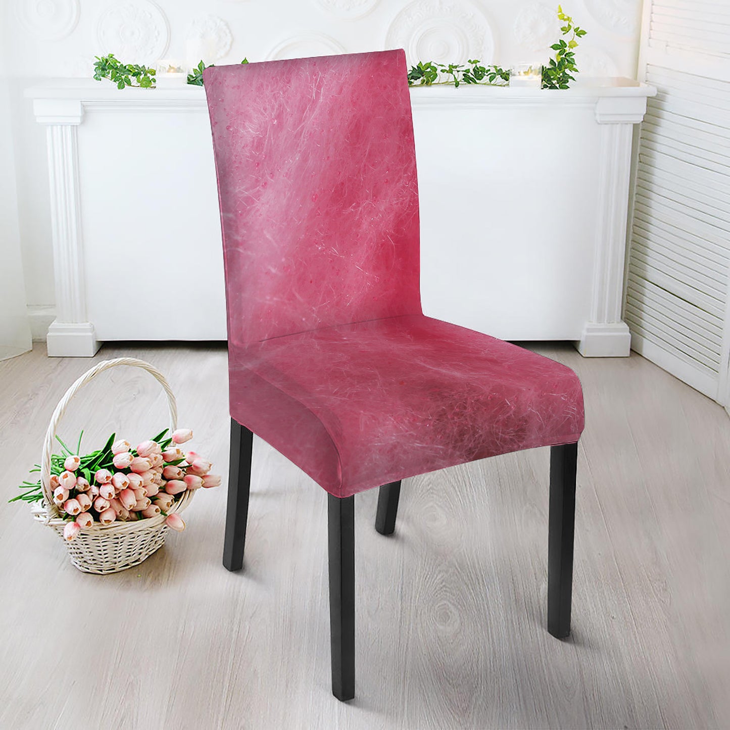 Pink Cotton Candy Print Dining Chair Slipcover