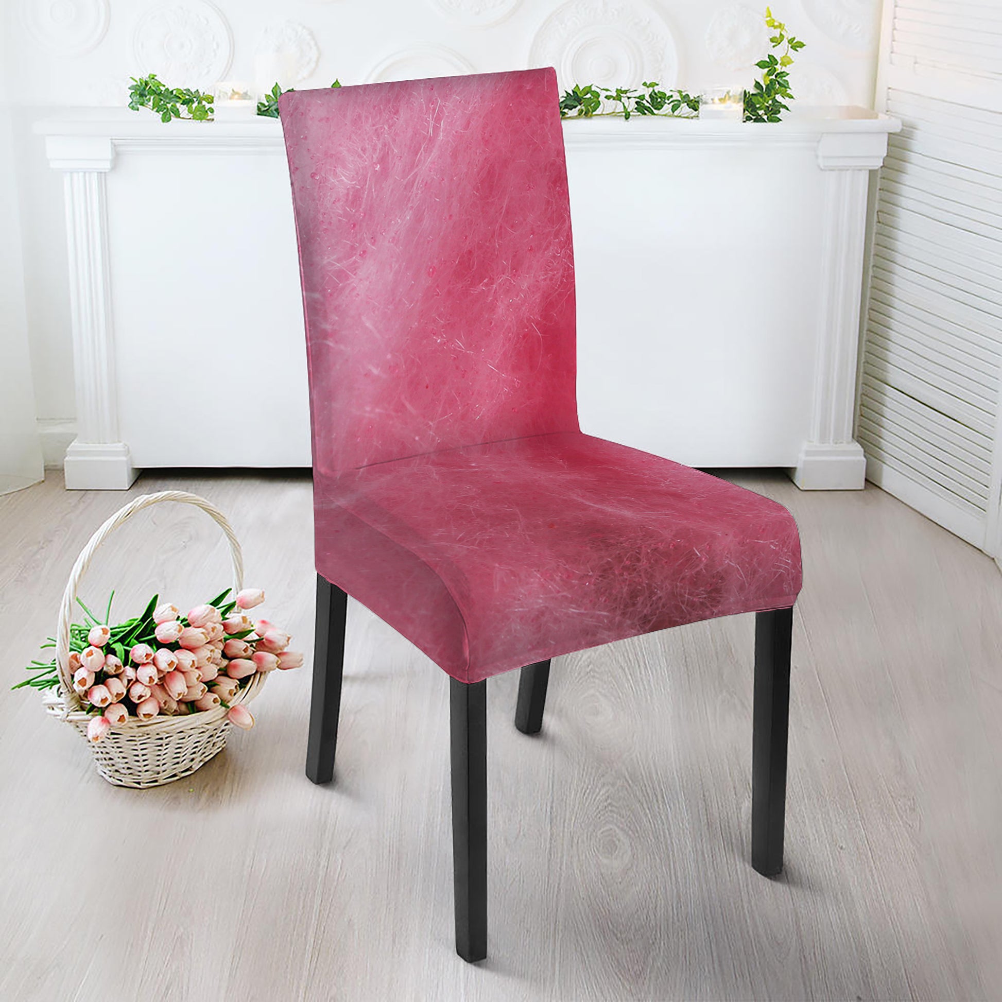 Pink Cotton Candy Print Dining Chair Slipcover