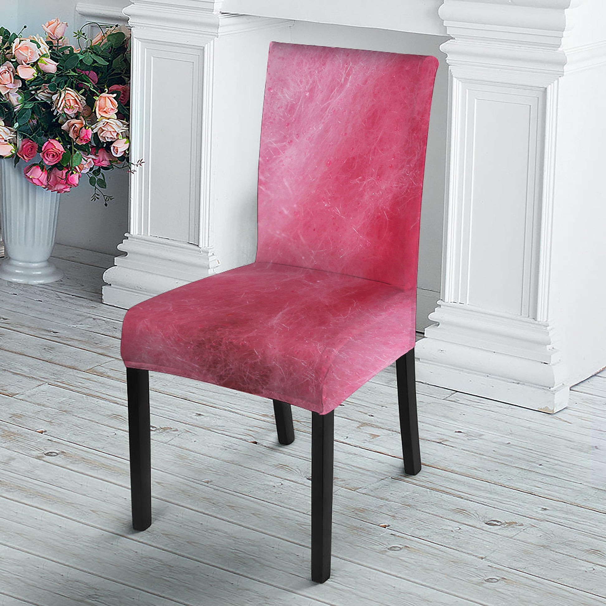 Pink Cotton Candy Print Dining Chair Slipcover