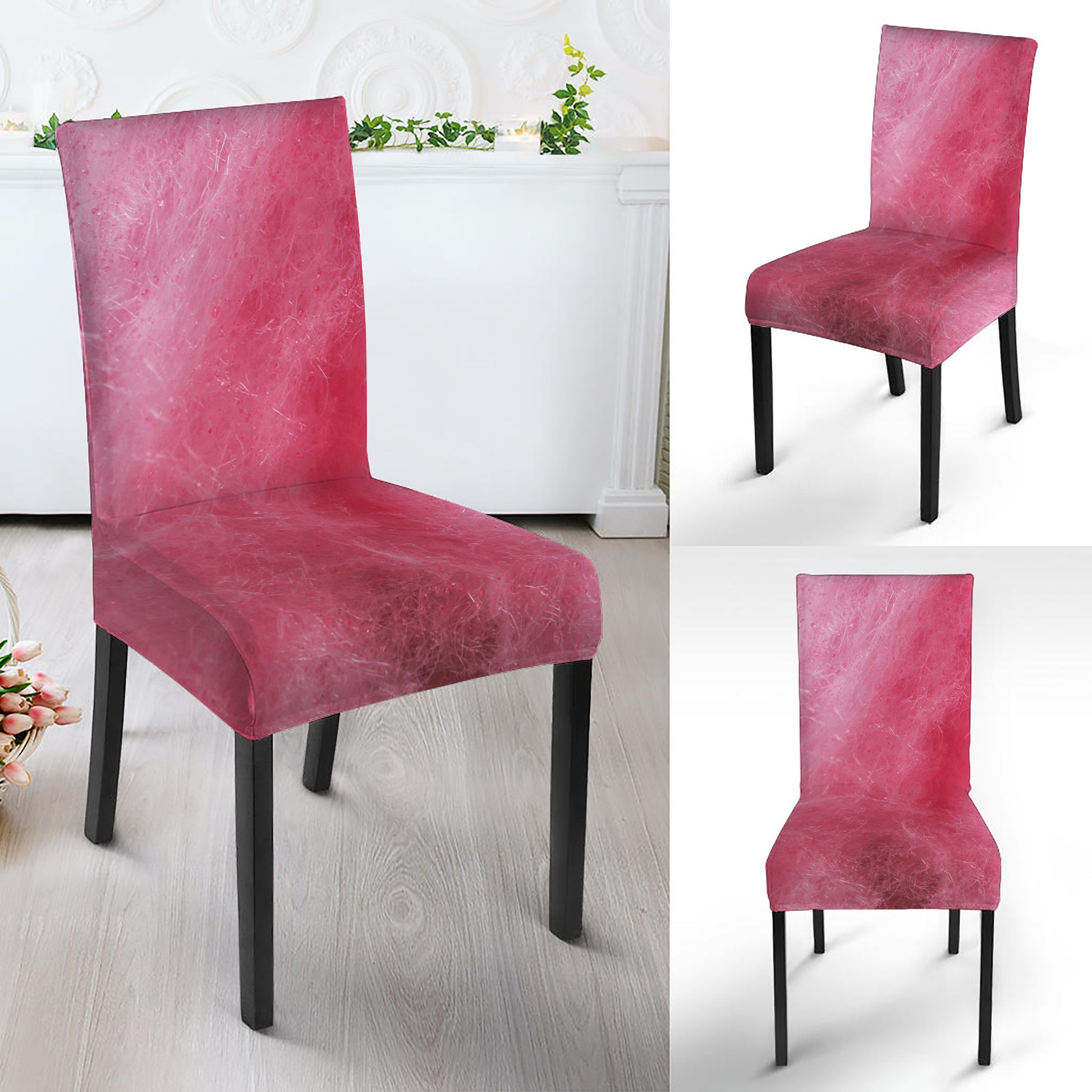 Pink Cotton Candy Print Dining Chair Slipcover