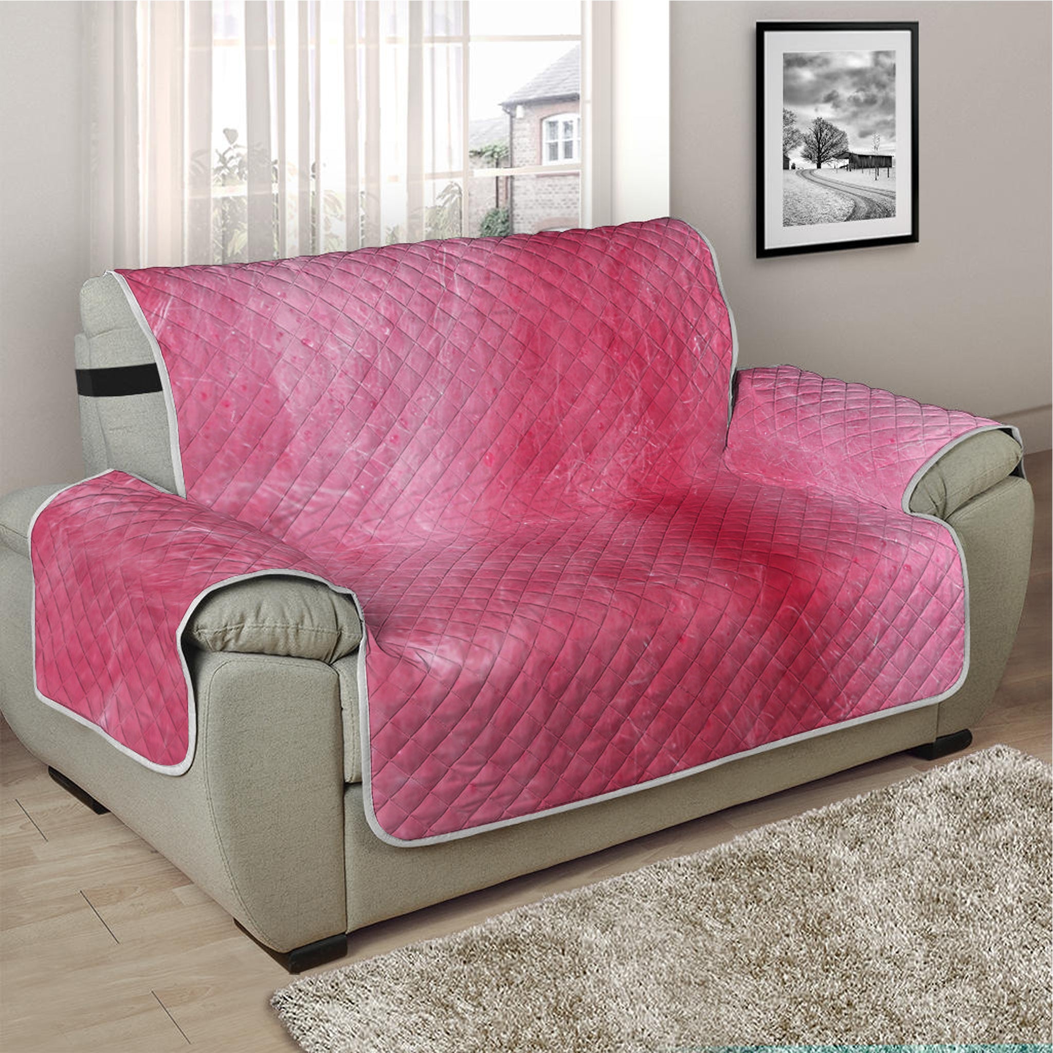 Pink Cotton Candy Print Half Sofa Protector