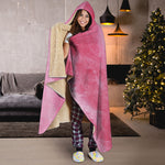 Pink Cotton Candy Print Hooded Blanket