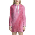 Pink Cotton Candy Print Pullover Hoodie Dress