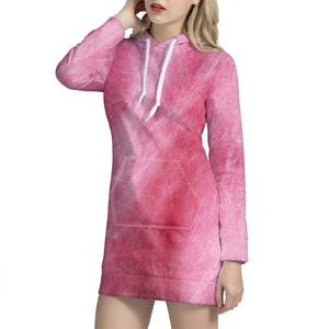 Pink Cotton Candy Print Hoodie Dress