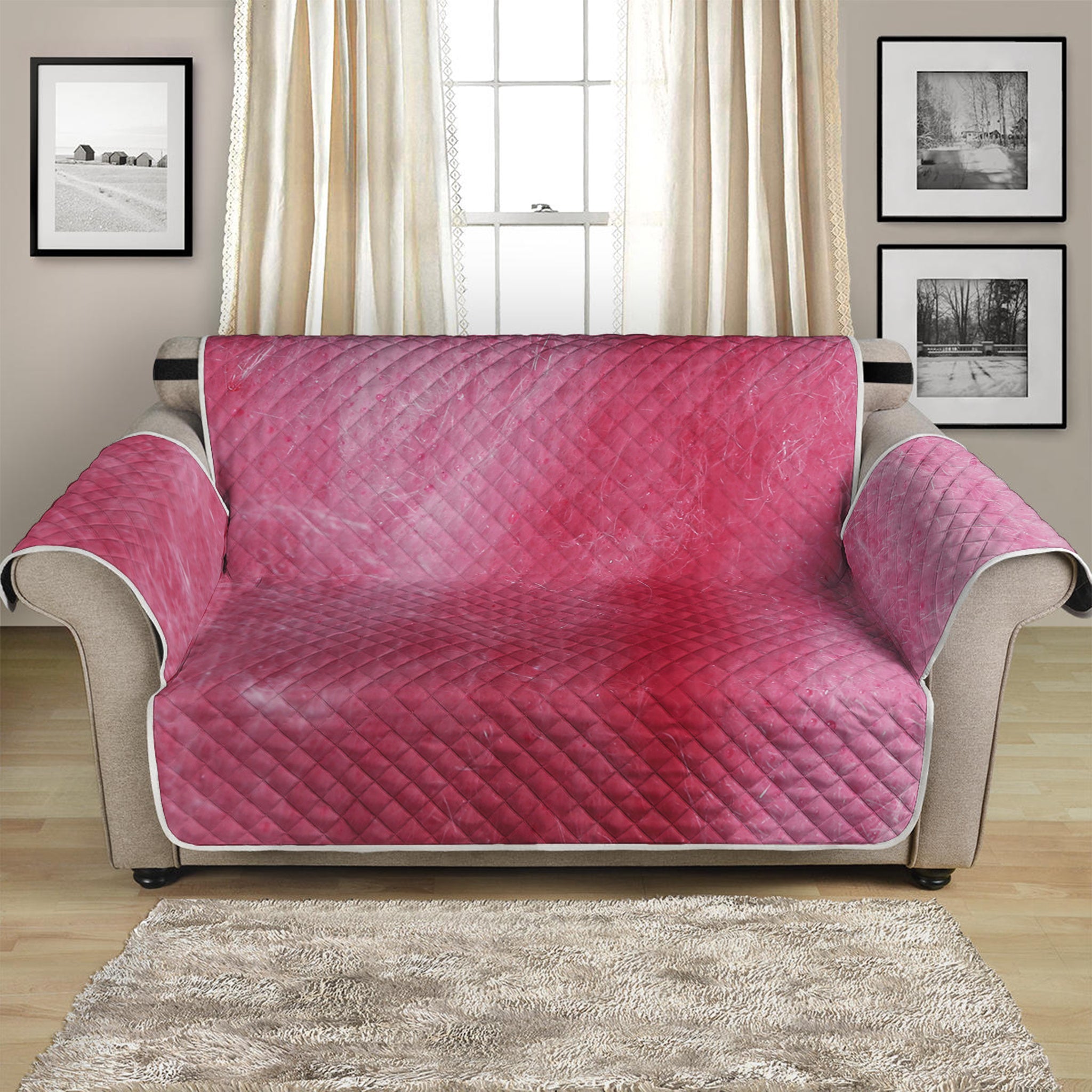 Pink Cotton Candy Print Loveseat Protector