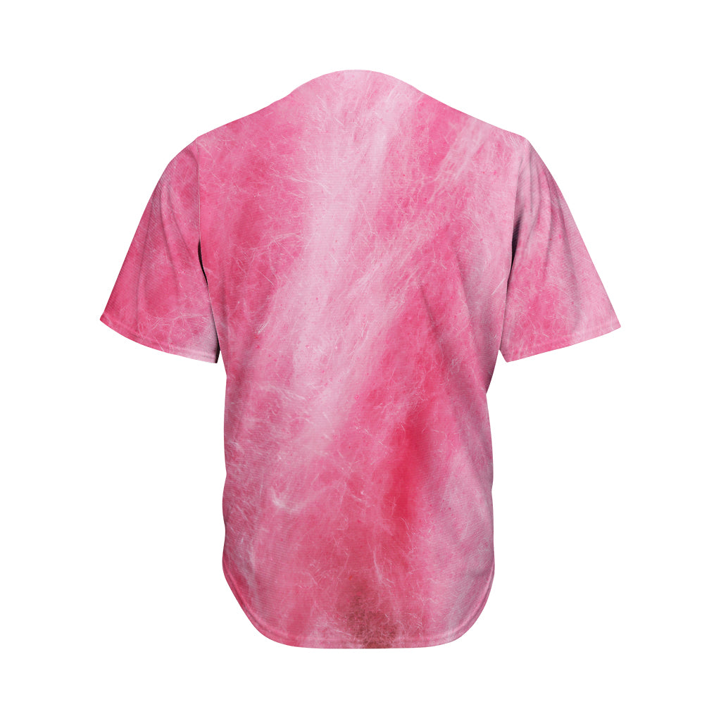 Pink Cotton Candy Print Men's Baseball Jersey