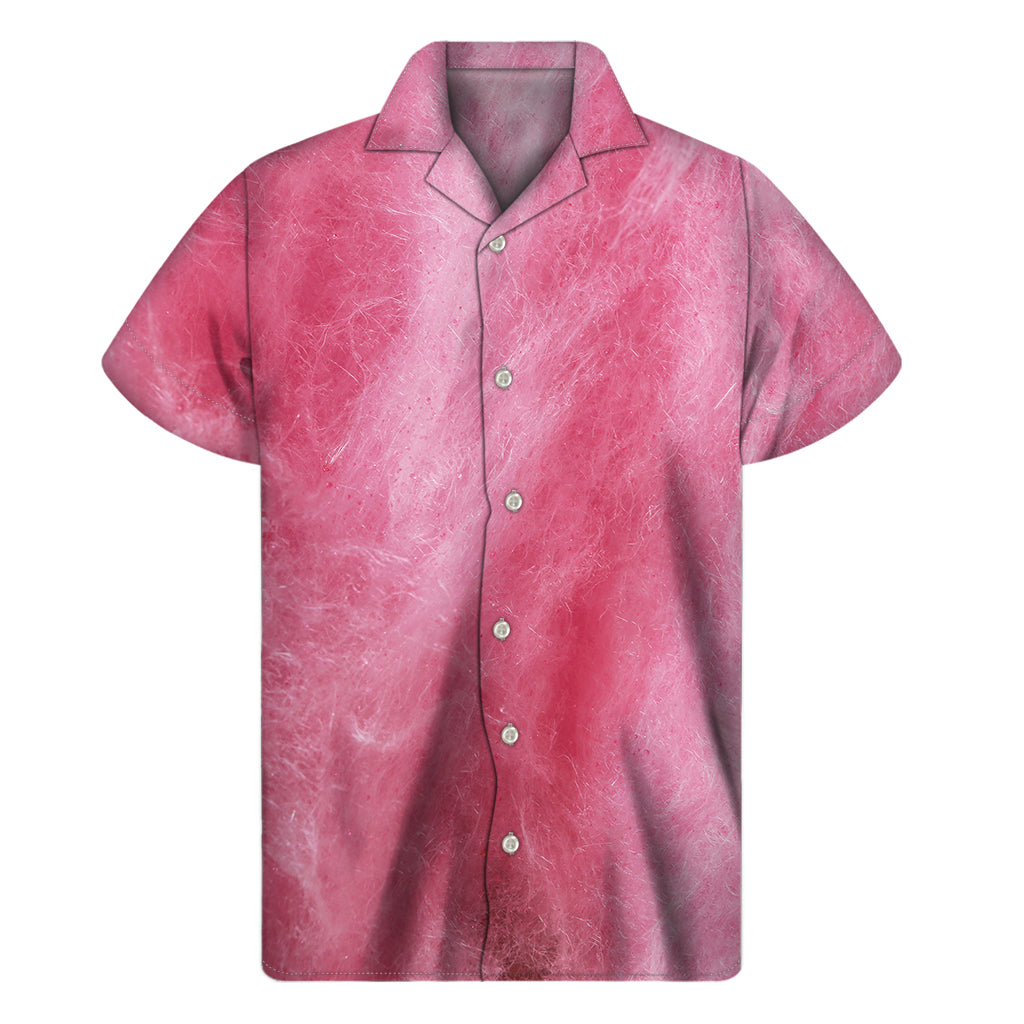 Pink Cotton Candy Print Men's Short Sleeve Shirt