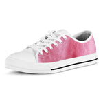 Pink Cotton Candy Print White Low Top Shoes