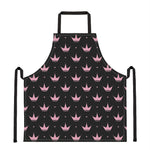 Pink Crown Pattern Print Apron