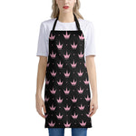 Pink Crown Pattern Print Apron