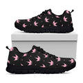Pink Crown Pattern Print Black Running Shoes