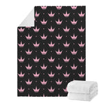 Pink Crown Pattern Print Blanket