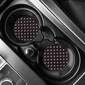 Pink Crown Pattern Print Car Coasters