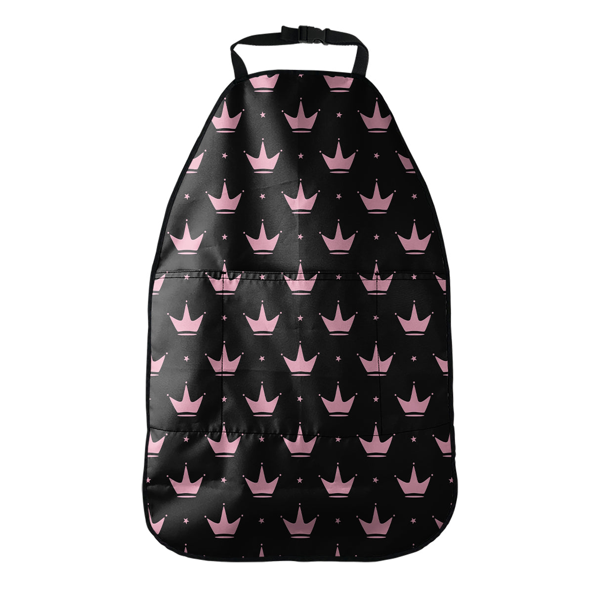Pink Crown Pattern Print Car Seat Organizers