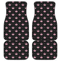 Pink Crown Pattern Print Front and Back Car Floor Mats