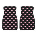 Pink Crown Pattern Print Front Car Floor Mats
