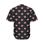 Pink Crown Pattern Print Men's Baseball Jersey