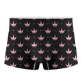 Pink Crown Pattern Print Men's Boxer Briefs