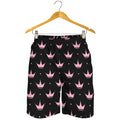 Pink Crown Pattern Print Men's Shorts