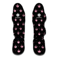 Pink Crown Pattern Print Muay Thai Shin Guards
